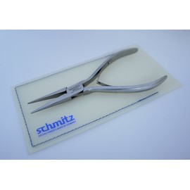 Schmitz 4411FP00-RF Long Nose Pliers 145 mm Straight Long Gripping Jaws without Toothing Stainless Steel Rust-Free Inserted Pliers Joint for Professionals Made in Germany Solingen