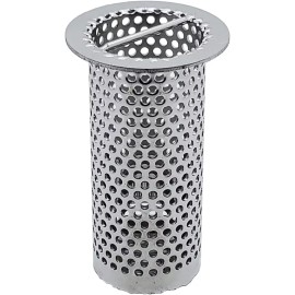 Express-KitchQuip Cylinder Floor Drain Strainer Perforated Stainless Steel 2" Diameter x 4" Tall