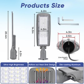 YANYCN 3 Pack 150W LED Parking Lot Light,Dusk to Dawn Outdoor Shoebox Pole Lighting Wall Mount Exterior Flood Light,5000K Daylight IP65 Waterproof Commercial Outside Light for Street Security Area