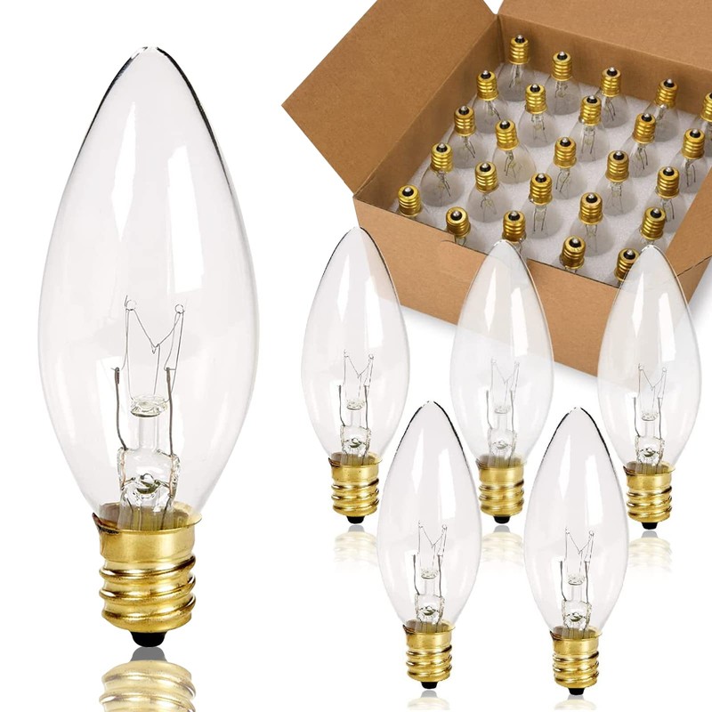 Oviejo 25 Pack Clear Torpedo Tip Replacement Bulbs, 7 Watt