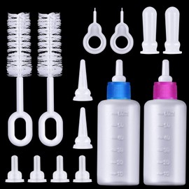 Frienda Pet Baby Bottle Kit, Squeeze Liquid Cat Baby Bottle Needle Tube Kit and Replacement Mini Nipple for Kittens Puppies Small Pets Feeding Tool
