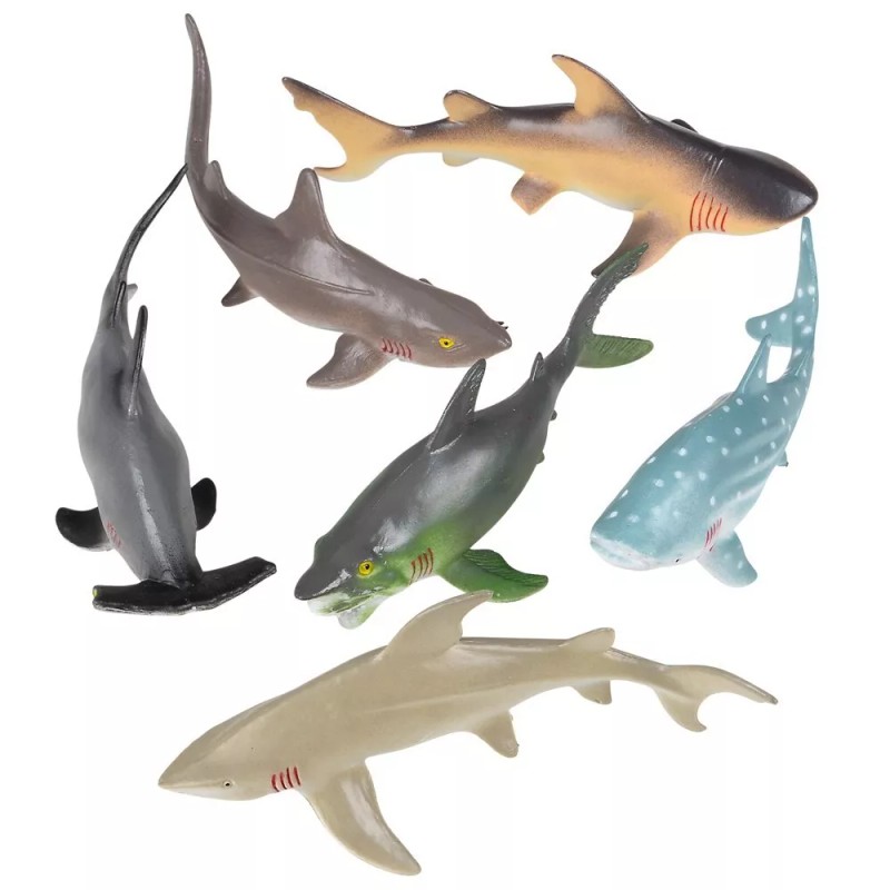 HOWBOUTDIS Six Piece Shark Set – Realistic Looking Ocean Sharks