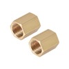 sourcing map Brass Pipe Fitting Connector Straight Hex Nipple Coupler