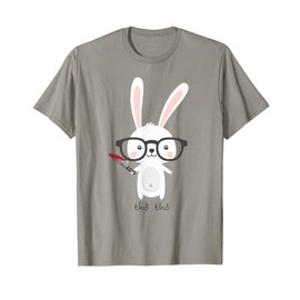 Psycho Bunny Rabbit Tho Vietnamese Nerd T-Shirt, gray