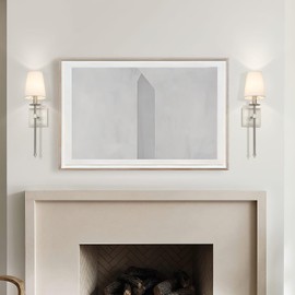 XiNBEi Lighting Bedroom Wall Lamps Set of 2, Modern Bedside Wall Sconce Light with Flared Fabric Shade 1 Light Wall Light Fixture Brushed Nickel Finish for Vanity Bathroom & Living Room