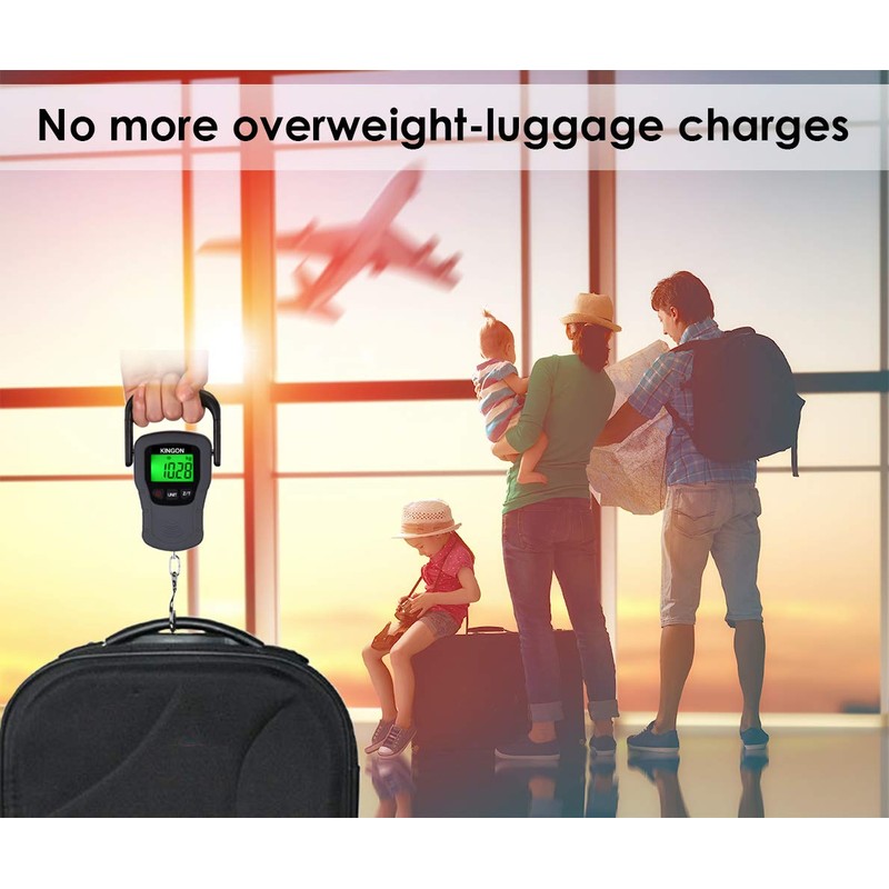Digital Hanging Luggage Scale with Comfortable Handle and Large Hook,
