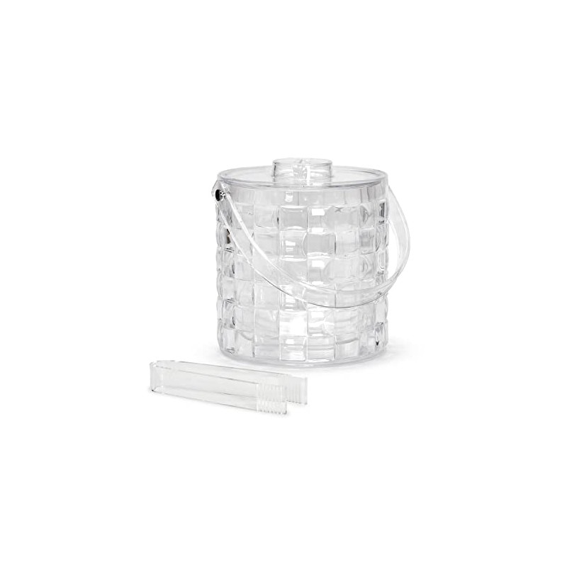 Two's Company Cubed Double Wall Ice Bucket w/Tongs