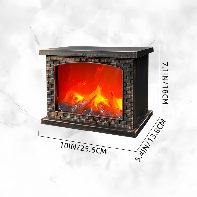 Simulated LED Fireplace Lantern USB & Battery Powered Flameless Light