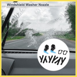 PARSKILO Windshield Washer Nozzle for Ford Fusion 2008-2012 Front W/ 6 Pcs Y Hose Connector Car 25815793 Black,Blue Plastic 1 Set Benefit
