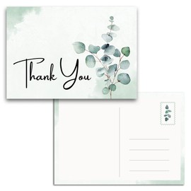 MAVANTO 20 x Thank You Cards Wedding Eucalyptus - DIN A6 Postcard Set as Thank You Cards for Celebrations
