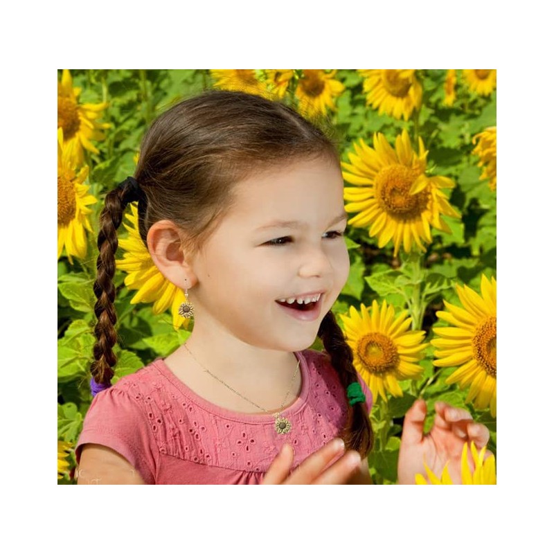 RUIZHEN - Juego de aretes de girasol clásico para mujer,