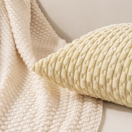 Ci & Ci Set of 4 Boho Decorative Cushion Covers, 40 x 40 cm, Olive Green/Aqua Yellow, Sofa Cushion, Decorative Cushion, Fluffy Cushion Covers for Sofa, Couch