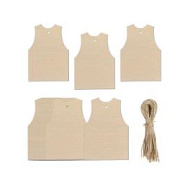 20pcs Wooden Basketball Jersey Cutouts DIY Crafts Vest Jersey Unfinished Wood Hanging Tags Ornaments for Wedding Birthday Sport Party Decoration