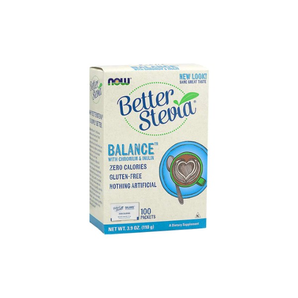 Now Stevia Balance Packets W/ Inulin & Chromium - 100 x 1g
