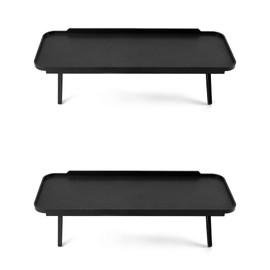 QWORK Set of 2 TV Top Shelves, Screen Top Shelf, Plastic, 120 x 310 mm, for TV Box, Router, Camera, Game Box, Remote Control