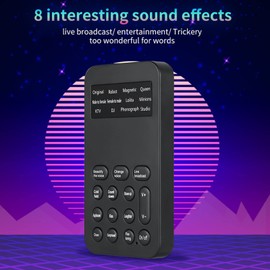 Voice Changer, Live Sound Card Voice Changer, Portable Game Live Broadcast Voice Changer Device, Handheld Microphone Voice Changer with 8 Sound Effects for Phone Calling Gaming