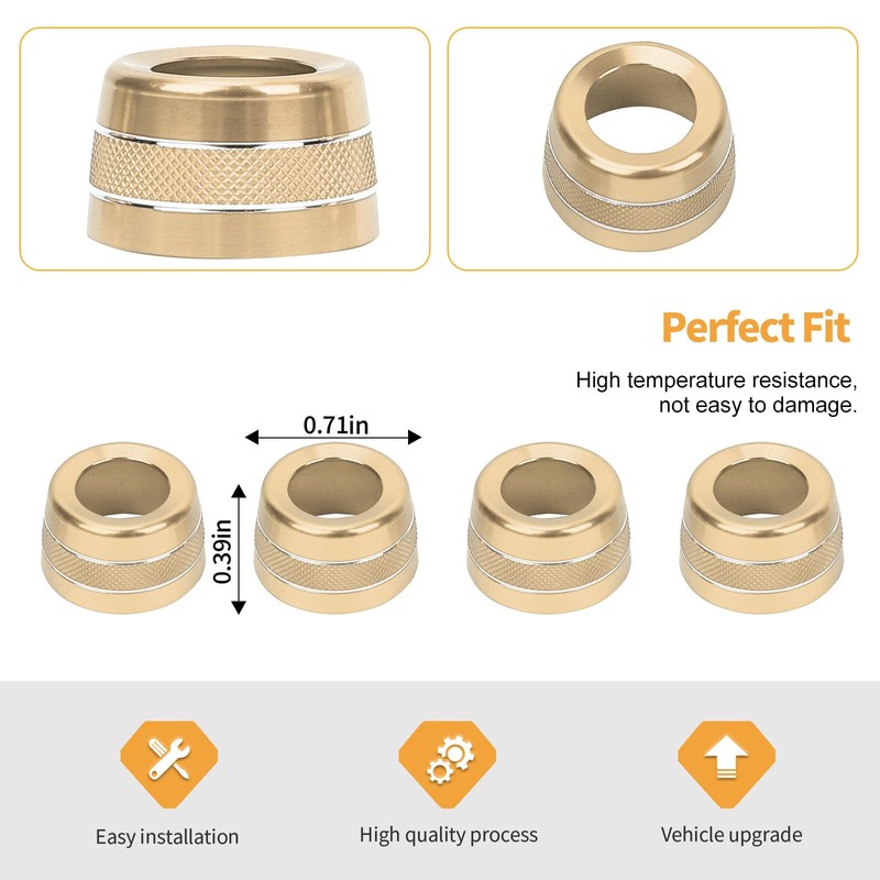 Compatible with Ford Bronco Sport 2021-2024, 4PCS AC Trim Ring