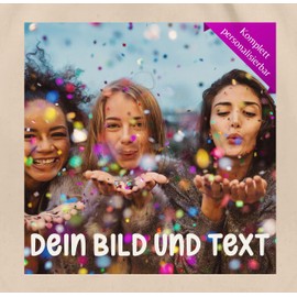 Geschenk mit Namen personalisiert by Shirtracer - Gym Bag Backpack - Photo Own Picture - Photo Gift, 03 Natural White