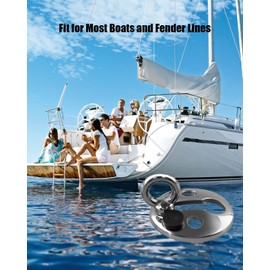 4Pcs Boat Fender Lock Stainless Steel, Boat Fender Clips for Handing Boat Bumper, 0.38 Inch Eye and 1.5 Inch Base