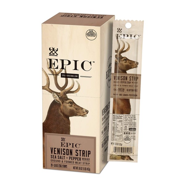 Epic Provisions Venison & Beef Strips, Keto Friendly, 20 Count