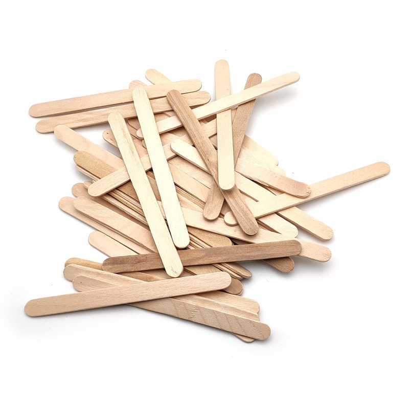 50 Pieces Natural Wood Sticks Language Ice Shadow DIY Creativity