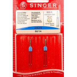 Singer, universal twin needles, sewing machine needles, 2025, thickness 90/14, 2 pieces