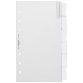 Filofax Personal Blank Index with Multi-Coloured Labels 6 Tabs - White