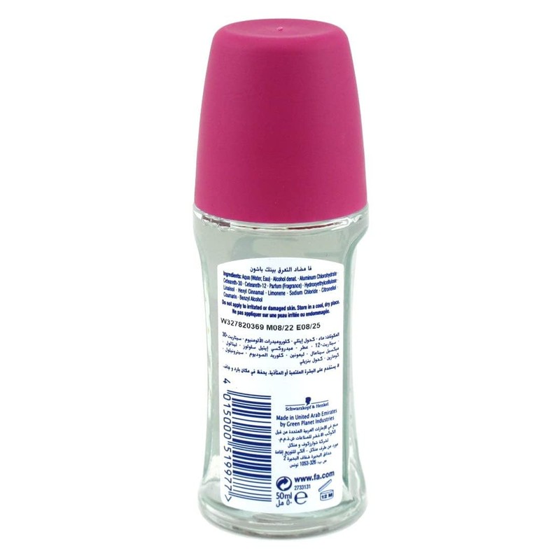 Fa Deodorant 1.7 Ounce Roll-On Pink Passion (50ml) (3 Pack)