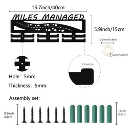 CREATCABIN Miles Managed Medal Holder Hanger Medal Display Rack Organizer Wooden Medal Stand Frame Shelf Hanging Medals Wall Mounted Hanger for Race Ribbon Dancer Ballet Runner 15.7 x 6Inch