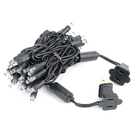 Novelty Lights 50 Light LED Christmas Mini Light Set, Outdoor Lighting Party Patio String Lights, Pure White, Black Wire, 11 Feet