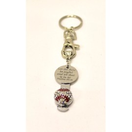 JKCE Designs Baseball Bible Verse Keychain, Psalms 29 12 Bible Verse Gift, Baseball Mom Gift