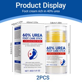GXGM 2 Stück Fußpflege, Urea Creme 60 Prozent,Urea Fusscreme, Für Sehr Trockene, Raue und Rissige Haut, Für Ellenbogen, Knie, Füßen & Händen