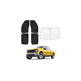 KUST Car Window Shades for Ford F-150 2021-2025 2026 (4-Door) Windshield Sun Shade Side Window Cover UV Block Privacy Protection F150 Accessories Foldable Front Rear Full Set 5PCS