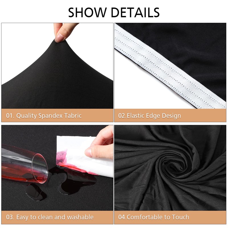 Cocktail Table Covers Spandex Square Table Cloth Stretchable Fitted Tablecloth