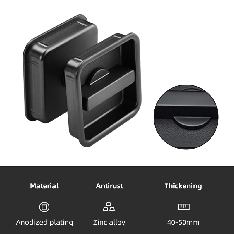 Pocket Door Lock Hardware with Pull, Recessed Handle Latch,Invisible Sliding