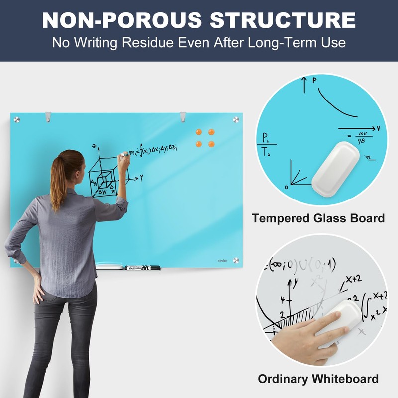 White Board Dry Erase Board 36x24 Inches Magnetic Glass Whiteboard,