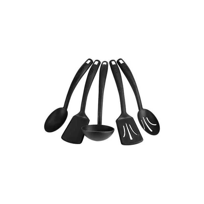 Set De Utensilios 5 Pz Nylon Negro Ekco 46323