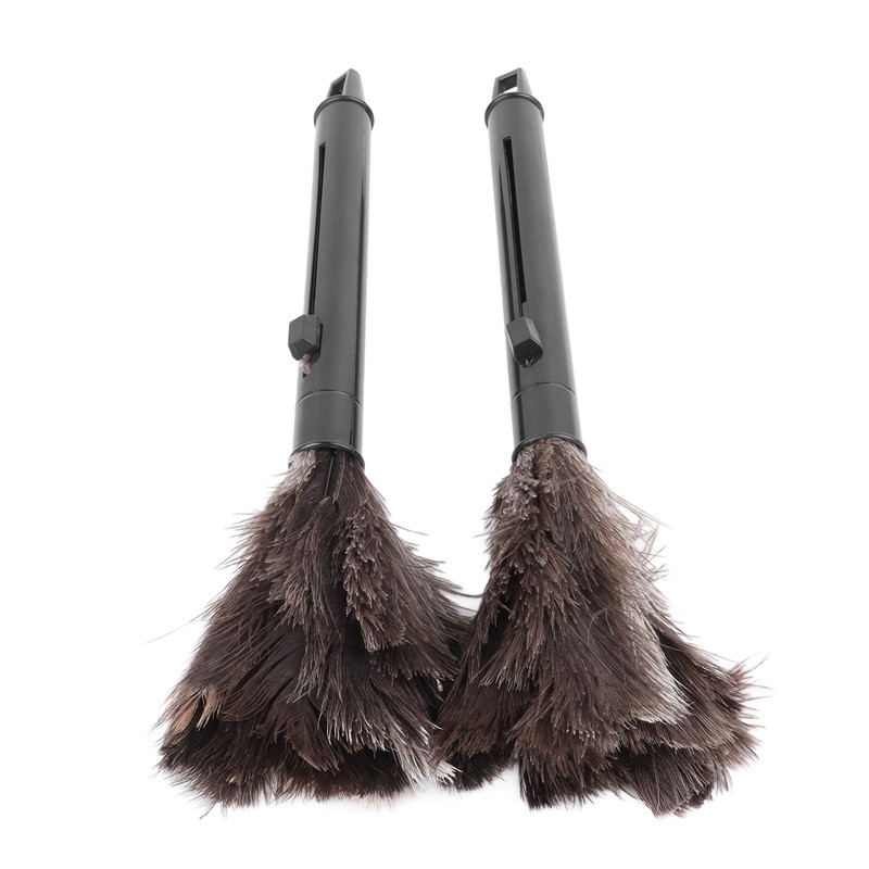2Pcs Retractable Feather Duster Ostrich Feathers Duster with Long Handle