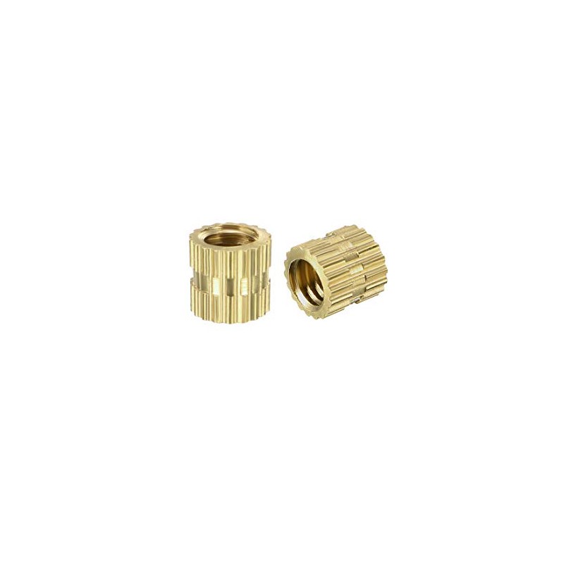 sourcing map Knurled Insert Nuts - 50Pcs M4 x 5mm