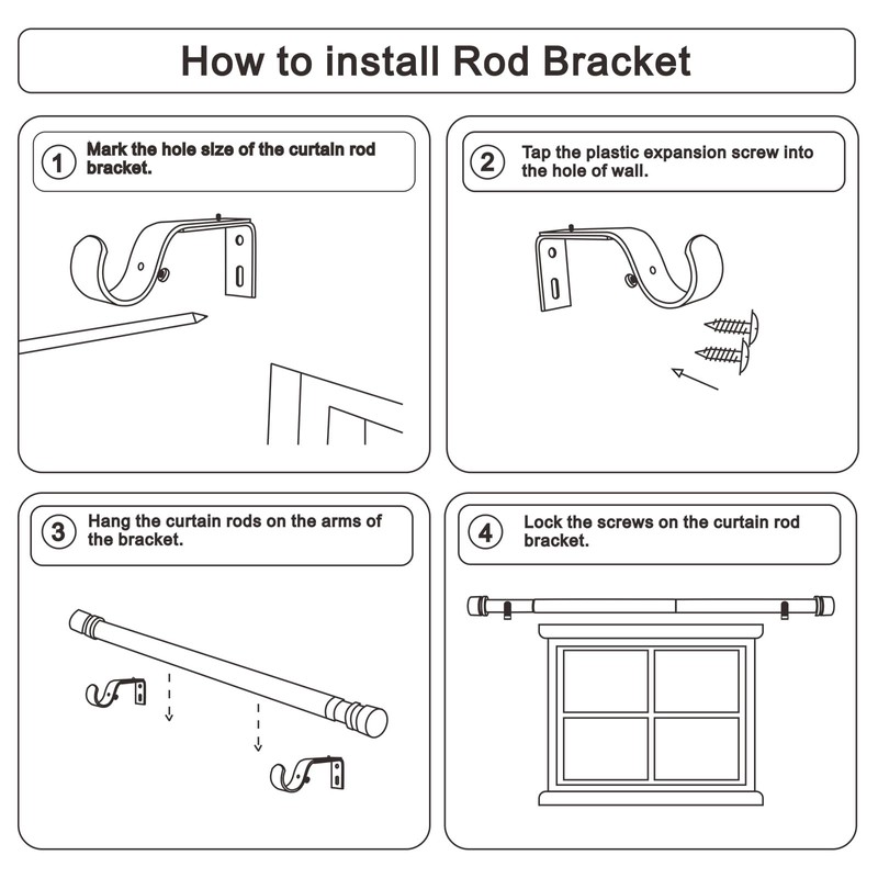 Byondeth Curtain Rods for Windows 16 to 88 Inches Adjustable
