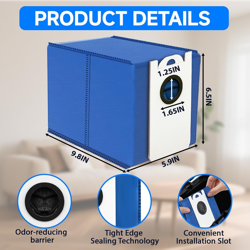 SunDiss 2 Pack 6L Disposable Dust Bag Compatible with bObsweep