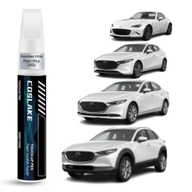 COSLAKE Car Touch Up Paint(Snowflake White Pearl Mica(25D)) for Mazda, Car Paint Scratch Repair Kit, Quick & Easy Solution to Repair, 2 in 1 Scratch Remover Pen with Color-Matched