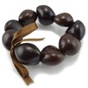BlueRica Kukui Nut Lei Necklace & Bracelet Set (Brown)