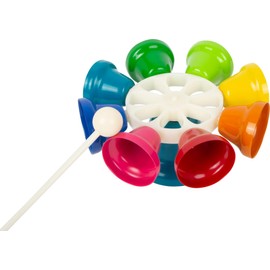 small foot Bell Carousel Coloured with Stand, 8 Pieces with Mallets and 8 Songs, from 3 Years, 11694 Toy, Multicoloured