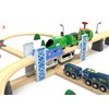 Wooden Train Set Accessories Wood Railway Bridge for Railroad Tracks,