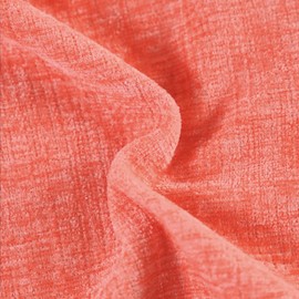 CaliTime Throw Pillow Covers Decorative 18 X 18 Inches Pack of 2 Cozy Solid Dyed Soft Chenille Cushion Cases with Pom Poms for Couch Sofa Bed Living Room Home Living Coral