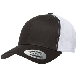 Yupoong YP Classics Retro Trucker Cap, Black/White, OSFA