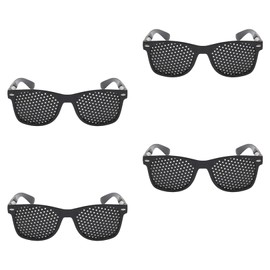 Pack of 4 Grid Glasses Hole Glasses for Eye Training Original Pinhole Glasses, Grid Glasses, Pore Design, for Eye Exercises, Suitable for People with Eye Strain, Everyday Life and Training, Sturdy