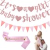 Baby Shower Banner, Mummy to Be Sash and Pink Bunting,