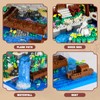 NEWABWN Peach Blossom Pond Micro Mini Building Blocks Set for
